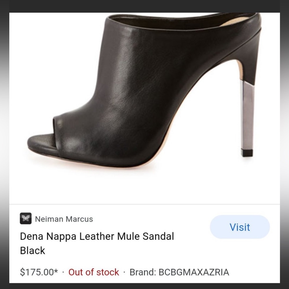 Dena Napa Leather Mule Sandel, Black